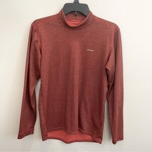 Patagonia Shirt Men's XS Capilene Mock Neck Orange 100% Polyester Activewear